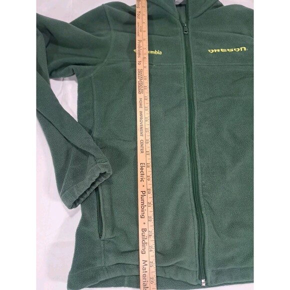 Oregon Ducks Jacket Mens Med Green Columbia Fleece Full Zip Outdoor Logo NCAA - Picture 7 of 8
